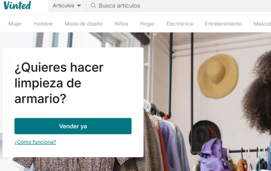 Interfaz de Vinted, la app líder del mercado europeo en venta de ropa de segunda mano/ VINTED.ES Interfaz de Vinted, la app líder del mercado europeo en venta de ropa de segunda mano/ VINTED.ES