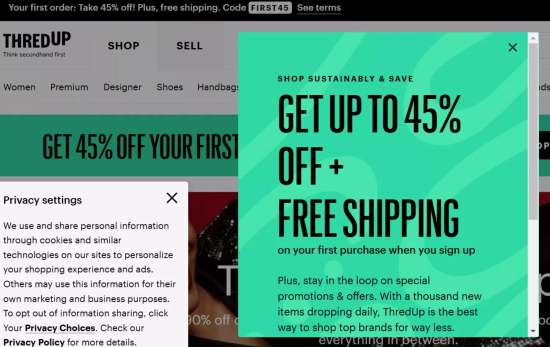 Interfaz de ThredUP, la app para quienes desean vender ropa usada o incluso donarla/ THREDUP.COM Interfaz de ThredUP, la app para quienes desean vender ropa usada o incluso donarla/ THREDUP.COM