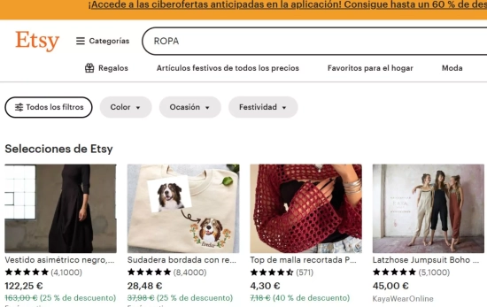 Interfaz de Etsy, plataforma global que conecta a emprendedores con millones de compradores interesados / ETSY.COM Interfaz de Etsy, plataforma global que conecta a emprendedores con millones de compradores interesados / ETSY.COM