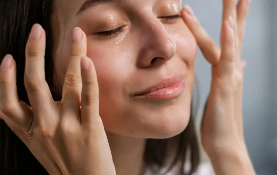 Una mujer aplicándose un sérum de pestañas para que crezcan/ PEXELS