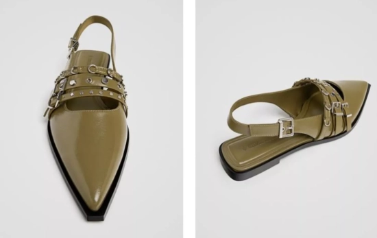 La versión en verde oliva con acabado en charol es perfecta para quienes prefieren tonos más discretos/ STRADIVARIUS.COM La versión en verde oliva con acabado en charol es perfecta para quienes prefieren tonos más discretos/ STRADIVARIUS.COM
