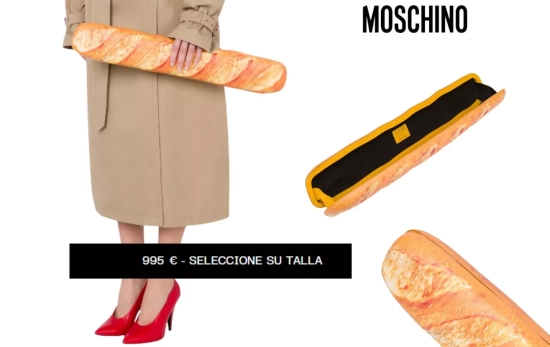 El bolso barra de pan de Moschino: la moda de lo extravagante/ MOSCHINO.COM/ Montaje CG El bolso barra de pan de Moschino: la moda de lo extravagante/ MOSCHINO.COM/ Montaje CG
