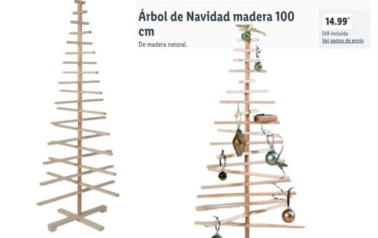Árbol de Navidad madera 100 cm/ 14,99 €/ LIDL.ES Árbol de Navidad madera 100 cm/ 14,99 €/ LIDL.ES