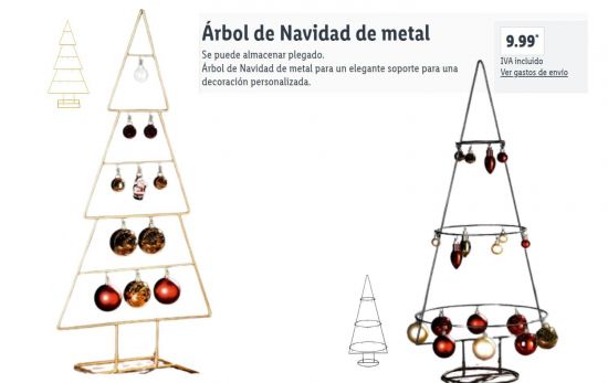 Árbol de Navidad de metal/ 9,99€/ LIDL.ES Árbol de Navidad de metal/ 9,99€/ LIDL.ES