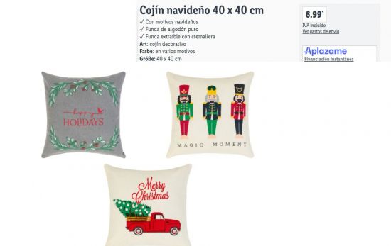 Cojines de Navidad/ 14,99€/ LIDL.ES Cojines de Navidad/ 14,99€/ LIDL.ES