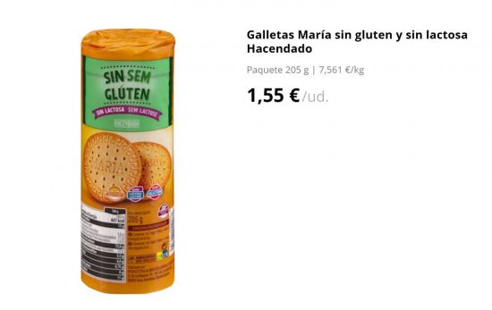 Galletas tipo 'María' Hacendado/ 1,55 € / MERCADONA.ES Galletas tipo 'María' Hacendado/ 1,55 € / MERCADONA.ES