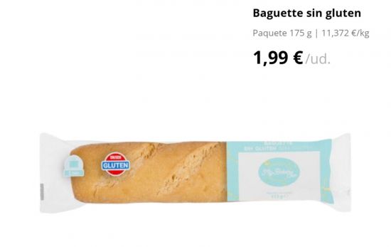 Baguette sin gluten /1,99 €/ MERCADONA.ES Baguette sin gluten /1,99 €/ MERCADONA.ES