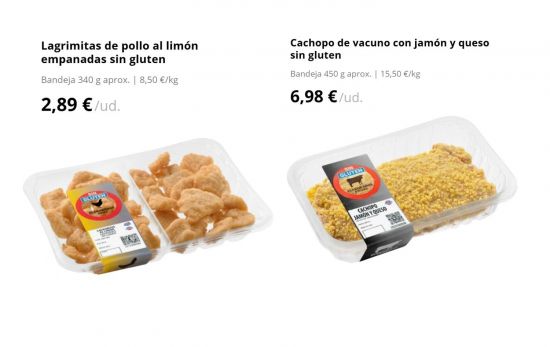 Cachopo y lágrimas de pollo sin gluten/ MERCADONA.ES Cachopo y lágrimas de pollo sin gluten/ MERCADONA.ES