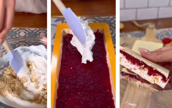 La receta del turrón de 'Cheescake' más viral del momento/ Montaje CG La receta del turrón de 'Cheescake' más viral del momento/ Montaje CG