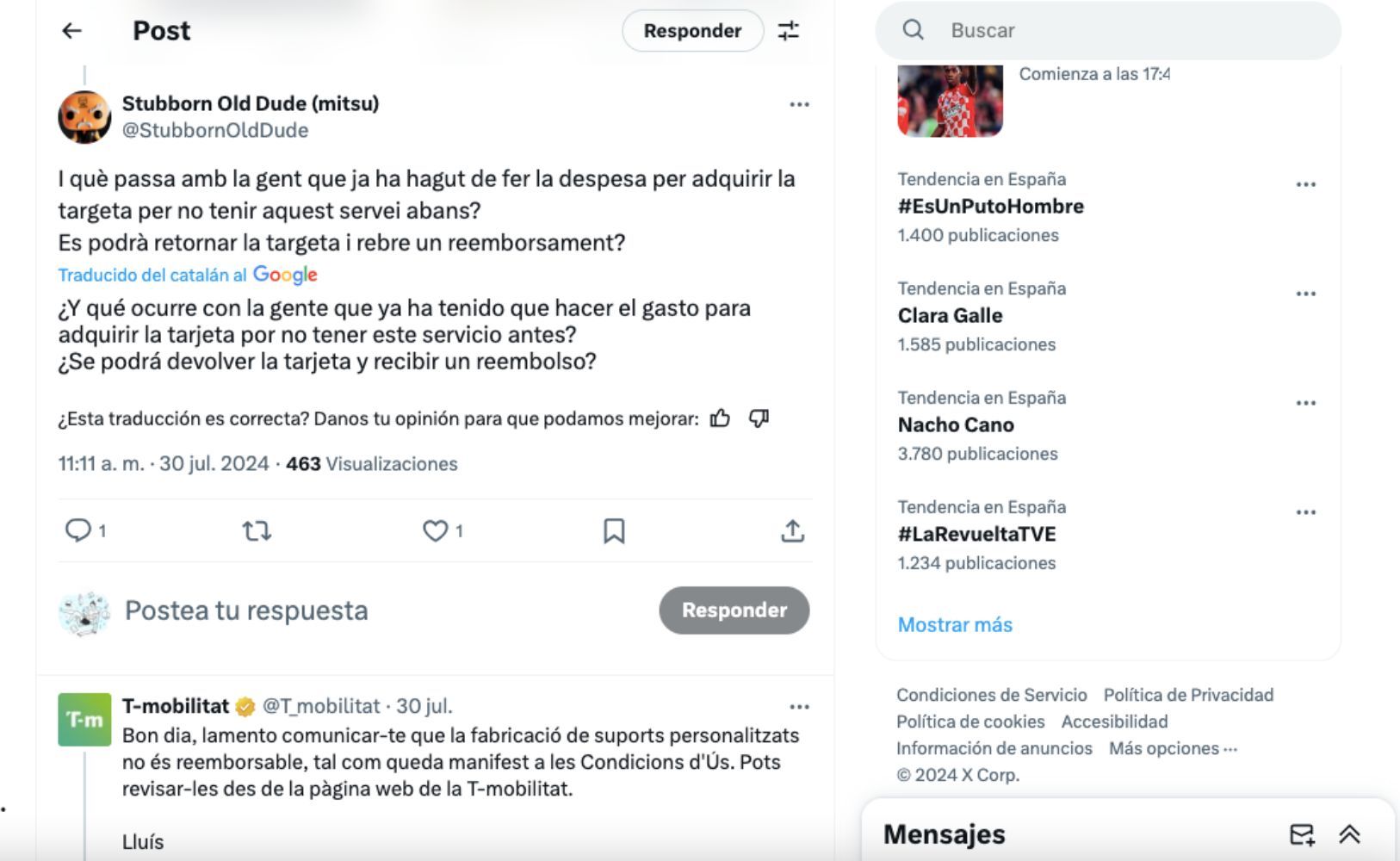 Quejas sobre la T-mobilitat y Apple / X Quejas sobre la T-mobilitat y Apple / X