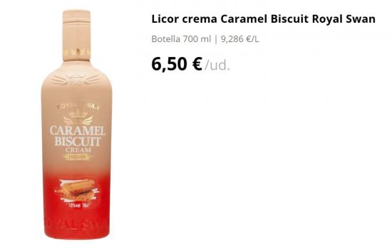 Licor crema Caramel Biscuit Royal Swan/ 6,50 €/ MERCADONA.ES Licor crema Caramel Biscuit Royal Swan/ 6,50 €/ MERCADONA.ES