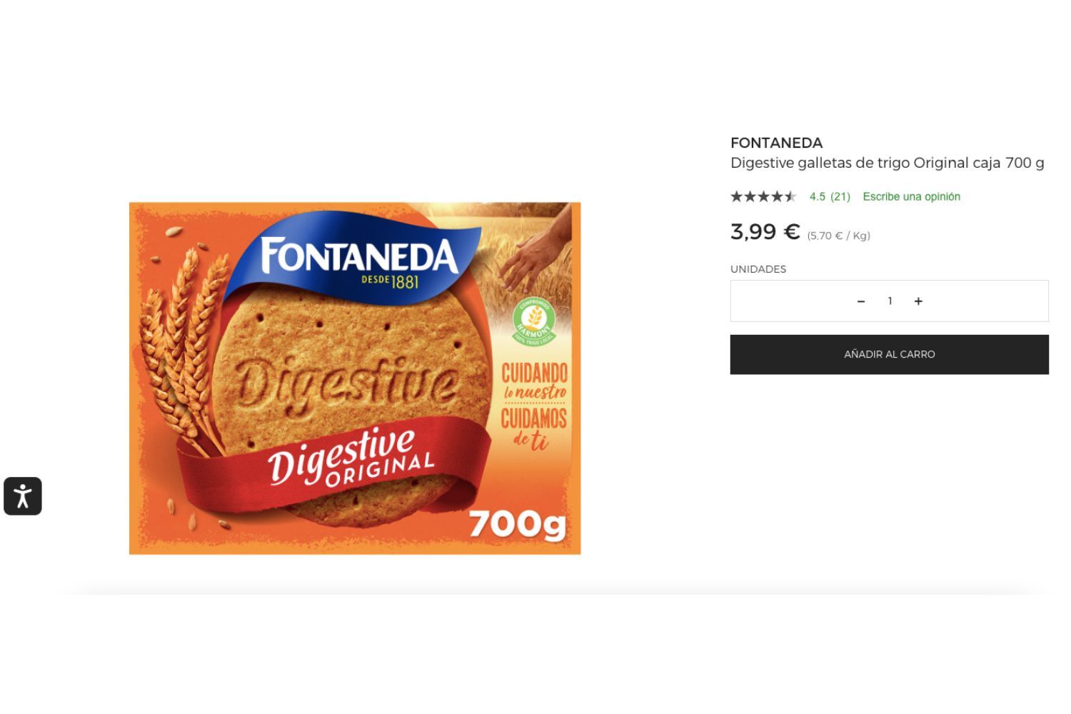 Galletas digestivas de Fontaneda / EL CORTE INGLÉS Galletas digestivas de Fontaneda / EL CORTE INGLÉS