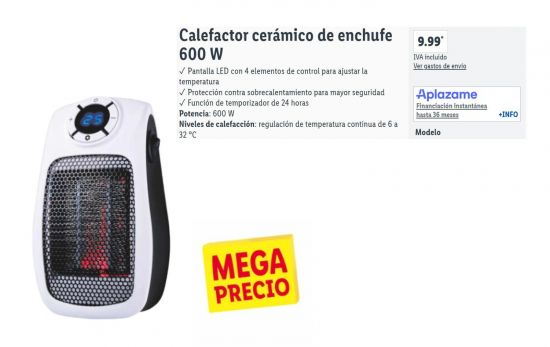 Calefactor cerámico de enchufe 600 W/ LIDL.ES Calefactor cerámico de enchufe 600 W/ LIDL.ES
