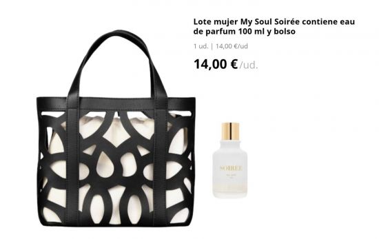 Estuche del perfume Soirée My Soul for Her con bolso incluido (14 €)/ MERCADONA.ES Estuche del perfume Soirée My Soul for Her con bolso incluido (14 €)/ MERCADONA.ES