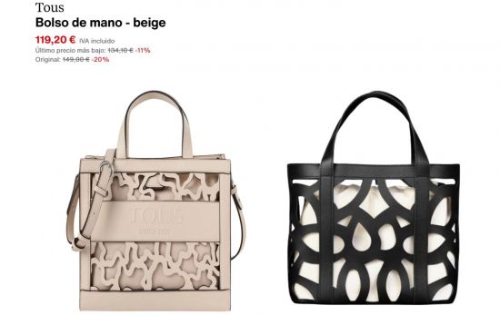 Semejanzas del bolso obsequio del estuche de Mercadona con el de Tous por un precio que ronda lo 120 € rebajado/ ZALANDO.COM/ MERCADONA.ES Semejanzas del bolso obsequio del estuche de Mercadona con el de Tous por un precio que ronda lo 120 € rebajado/ ZALANDO.COM/ MERCADONA.ES