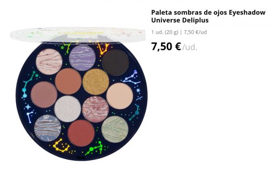 Paleta sombras de ojos Eyeshadow Universe Deliplus (7,50 €)/ MERCADONA.ES Paleta sombras de ojos Eyeshadow Universe Deliplus (7,50 €)/ MERCADONA.ES