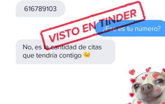 Publicación del Instagram oficial de Tinder sobre una conversación entre dos usuarios / @TINDERES Publicación del Instagram oficial de Tinder sobre una conversación entre dos usuarios / @TINDERES