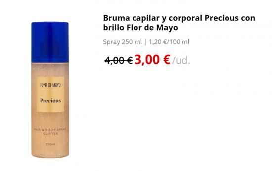 La bruma de la marca Flor de Mayo comercializada por Mercadona/ MERCADONA.ES La bruma de la marca Flor de Mayo comercializada por Mercadona/ MERCADONA.ES