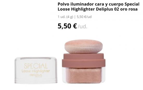 Polvo iluminador cara y cuerpo Special Loose Highlighter tono claro /MERCADONA.ES Polvo iluminador cara y cuerpo Special Loose Highlighter tono claro /MERCADONA.ES