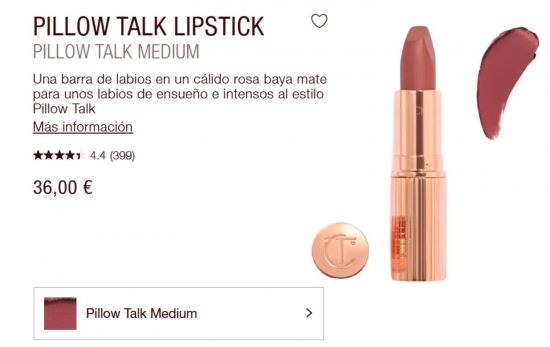 Una barra de labios en un cálido rosa baya mate para unos labios de ensueño e intensos al estilo Pillow Talk/ charlottetilbury.com Una barra de labios en un cálido rosa baya mate para unos labios de ensueño e intensos al estilo Pillow Talk/ charlottetilbury.com