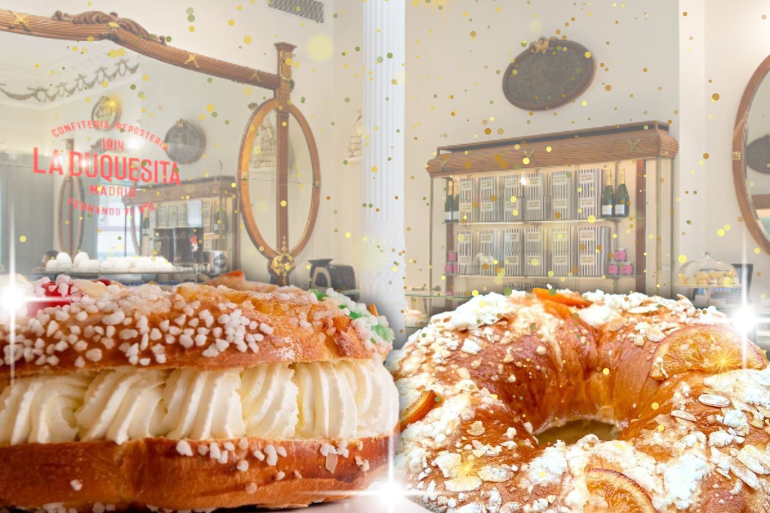 El mejor Roscón de Reyes 2024 está en la pastelería madrileña la Duquesita/ Montaje CG