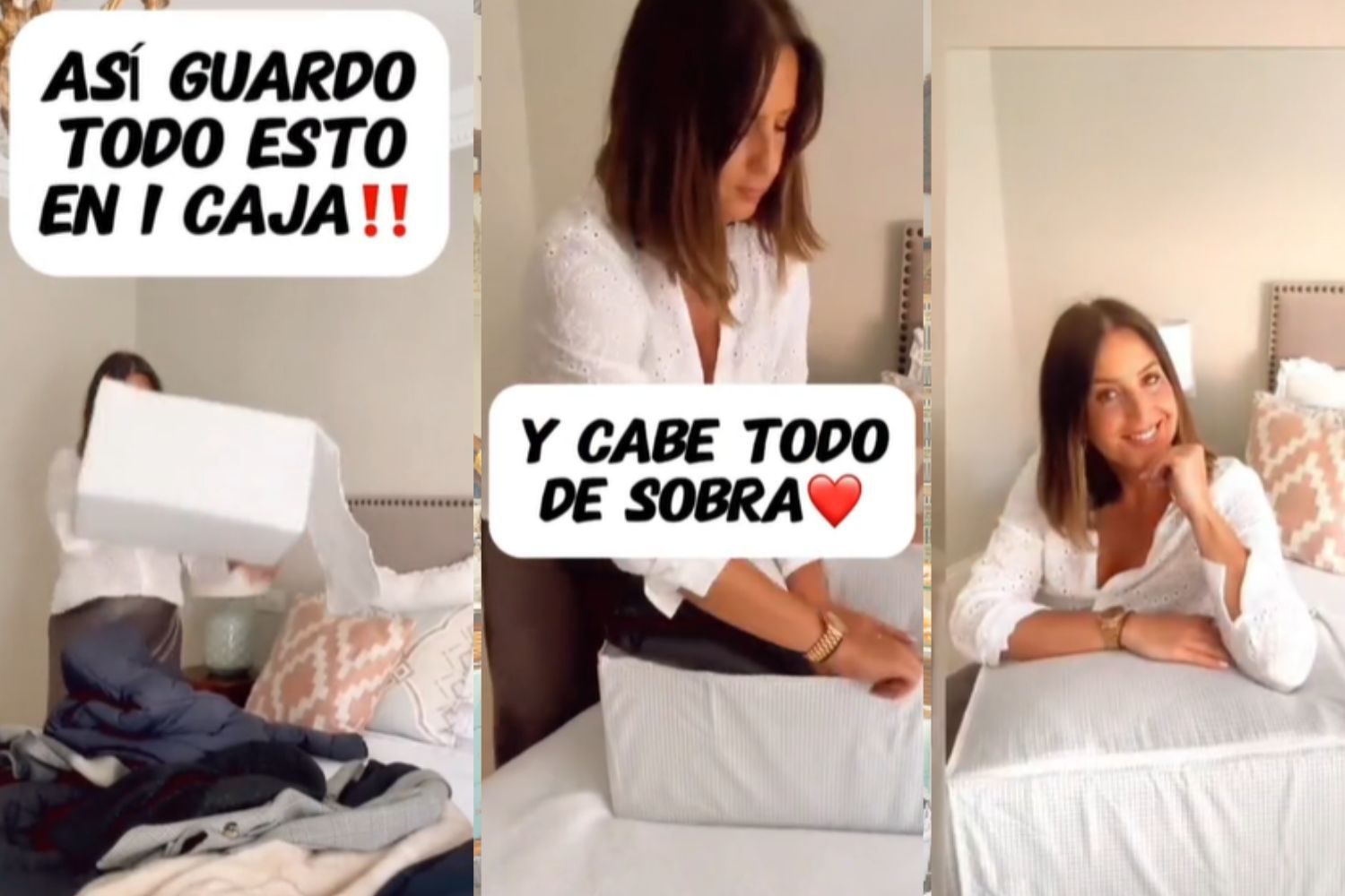 Una influencer revela el truco japonés para guardar los abrigos en el armario/ Montaje CG
