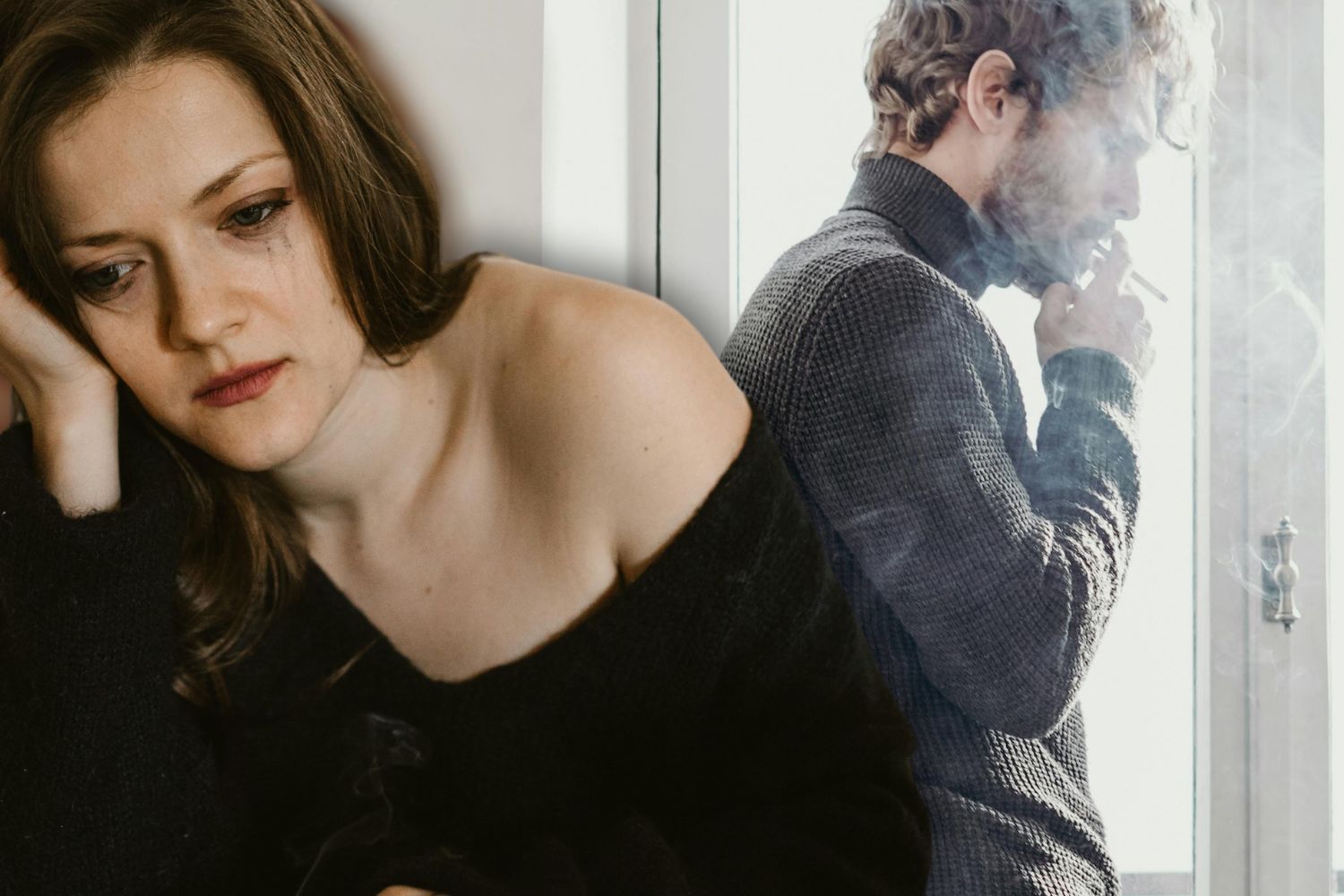 Una mujer que sufre por haber elegido mal a su pareja / Montaje CG