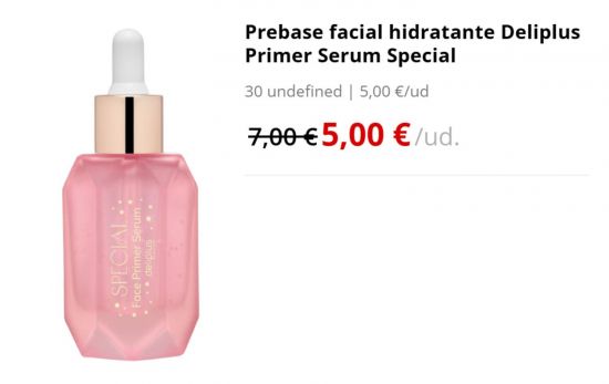 Prebase facial hidratante Deliplus Primer Serum Special/ MERCADONA.ES Prebase facial hidratante Deliplus Primer Serum Special/ MERCADONA.ES