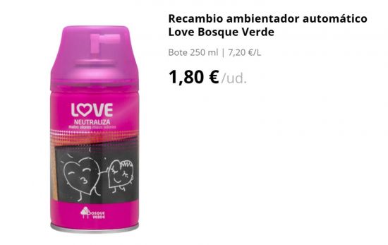 Recambio ambientador automático Love Bosque Verde/ 1,80 €/ MERCADONA.ES Recambio ambientador automático Love Bosque Verde/ 1,80 €/ MERCADONA.ES