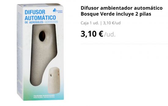 Difusor ambientador automático Bosque Verde incluye 2 pilas/ 3,10 €/ MERCADONA.ES Difusor ambientador automático Bosque Verde incluye 2 pilas/ 3,10 €/ MERCADONA.ES
