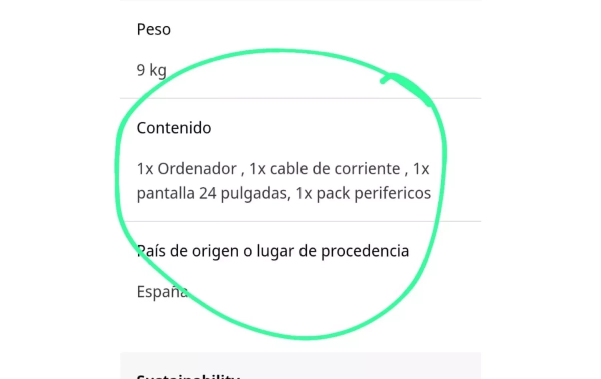 Lo que indicaba la página werb de MediaMarkt CEDIDA Lo que indicaba la página werb de MediaMarkt CEDIDA