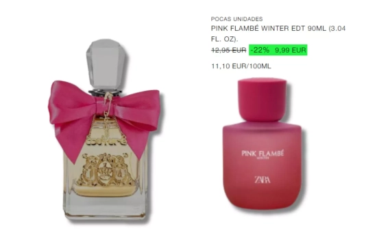 Pink Flambé se inspira en 'Viva la Juicy' de Juicy Couture/ Montaje CG Pink Flambé se inspira en 'Viva la Juicy' de Juicy Couture/ Montaje CG