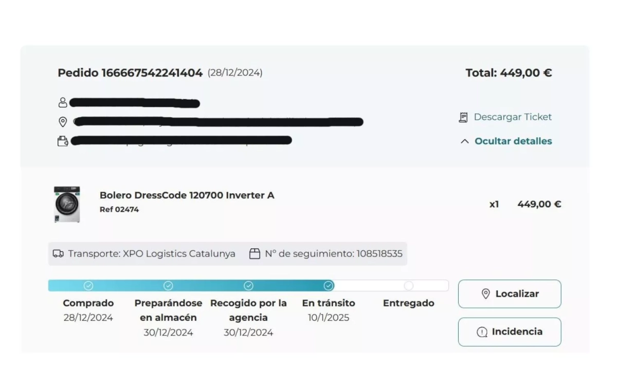 Los datos de la lavadora de Cecotec CEDIDA Los datos de la lavadora de Cecotec CEDIDA
