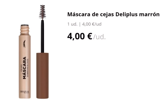 Máscara de cejas Deliplus marrón/ MERCADONA.ES Máscara de cejas Deliplus marrón/ MERCADONA.ES