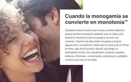 Eslogan de una 'app' pensada para el disfruta y discreción de personas que buscan ser infieles/ ASHLEYMADISON.COM Eslogan de una 'app' pensada para el disfruta y discreción de personas que buscan ser infieles/ ASHLEYMADISON.COM