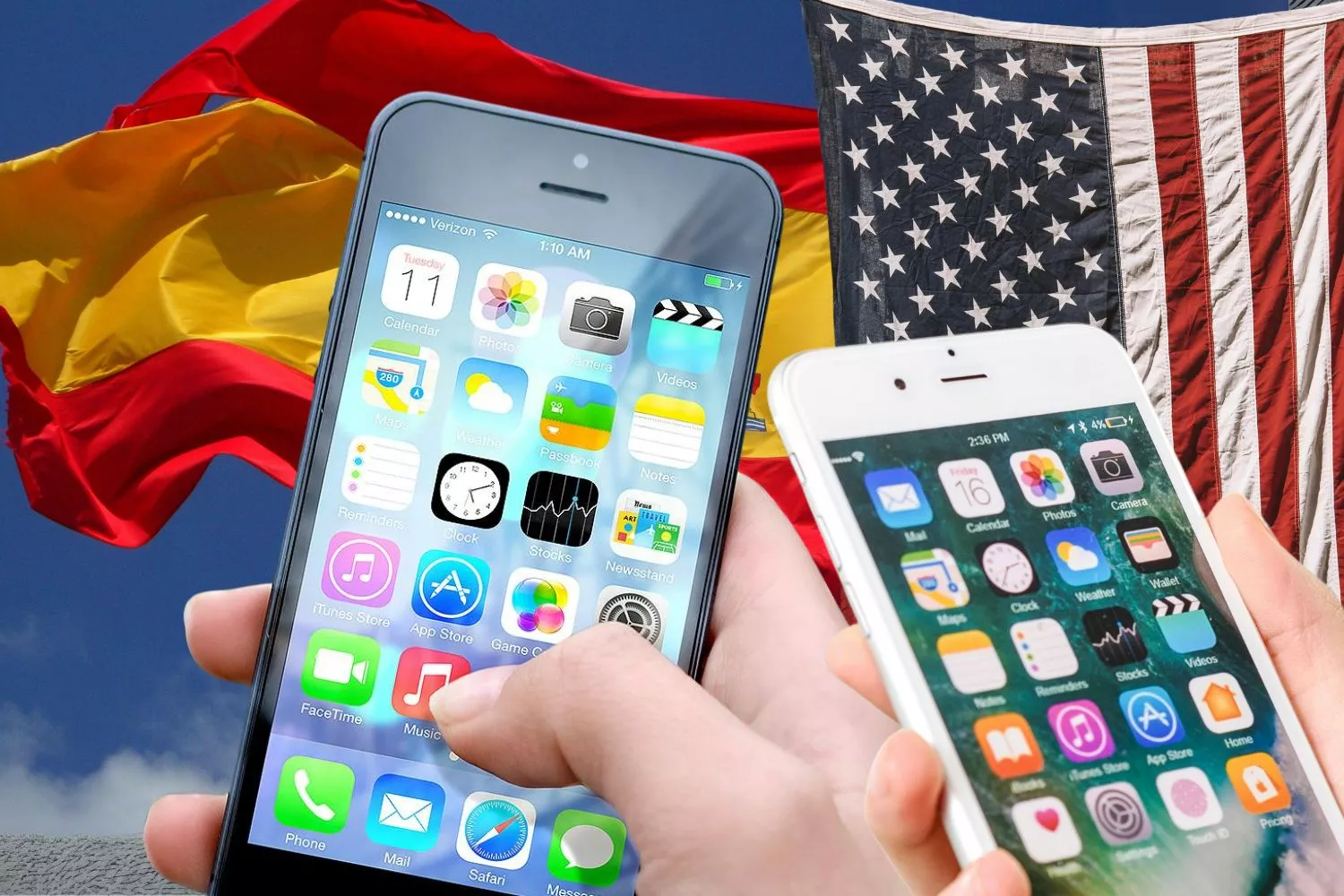 Las diferencias entre las 'apps' que más se descargan en España frente a las de Estados Unidos/ Montaje CG