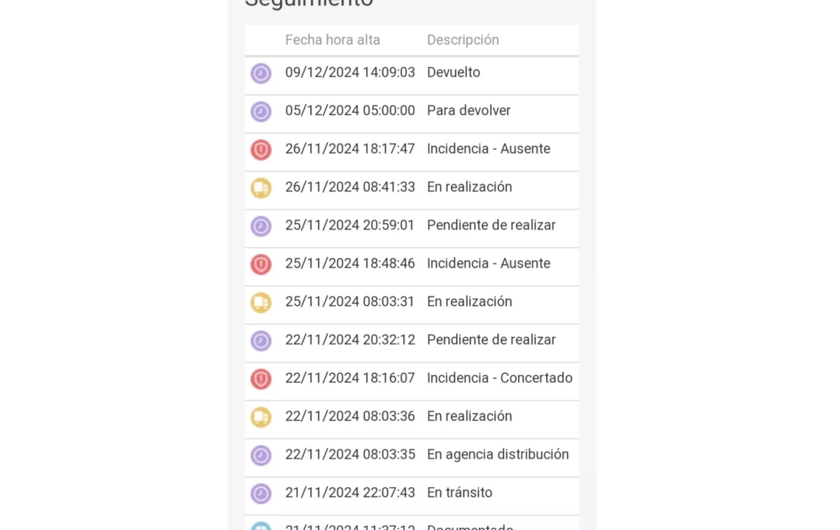 El seguimiento del pedido de Yolanda García   CEDIDA