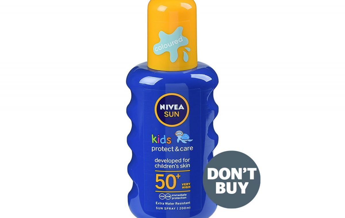 La crema solar Kids Protect & Care SPF50+ Spray para niños de Nivea que no ha superado los test de protección / WHICH