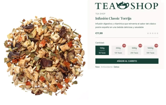 Infusión digestiva y vitamínica que reinventa el sabor del clásico postre de torrijas/ TEASHOP.COM Infusión digestiva y vitamínica que reinventa el sabor del clásico postre de torrijas/ TEASHOP.COM