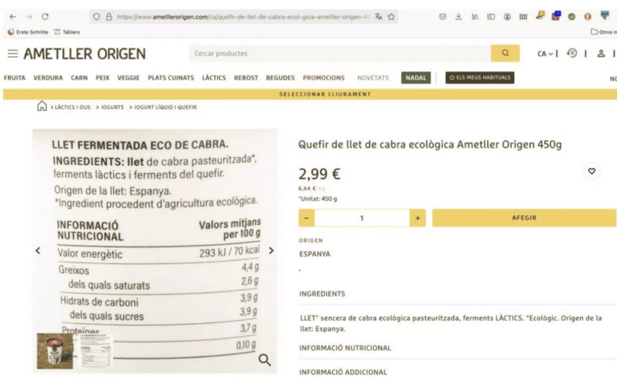 Información del Kéfir de Ametller Origen ECOLOGISTES EN ACCIÓ Información del Kéfir de Ametller Origen ECOLOGISTES EN ACCIÓ