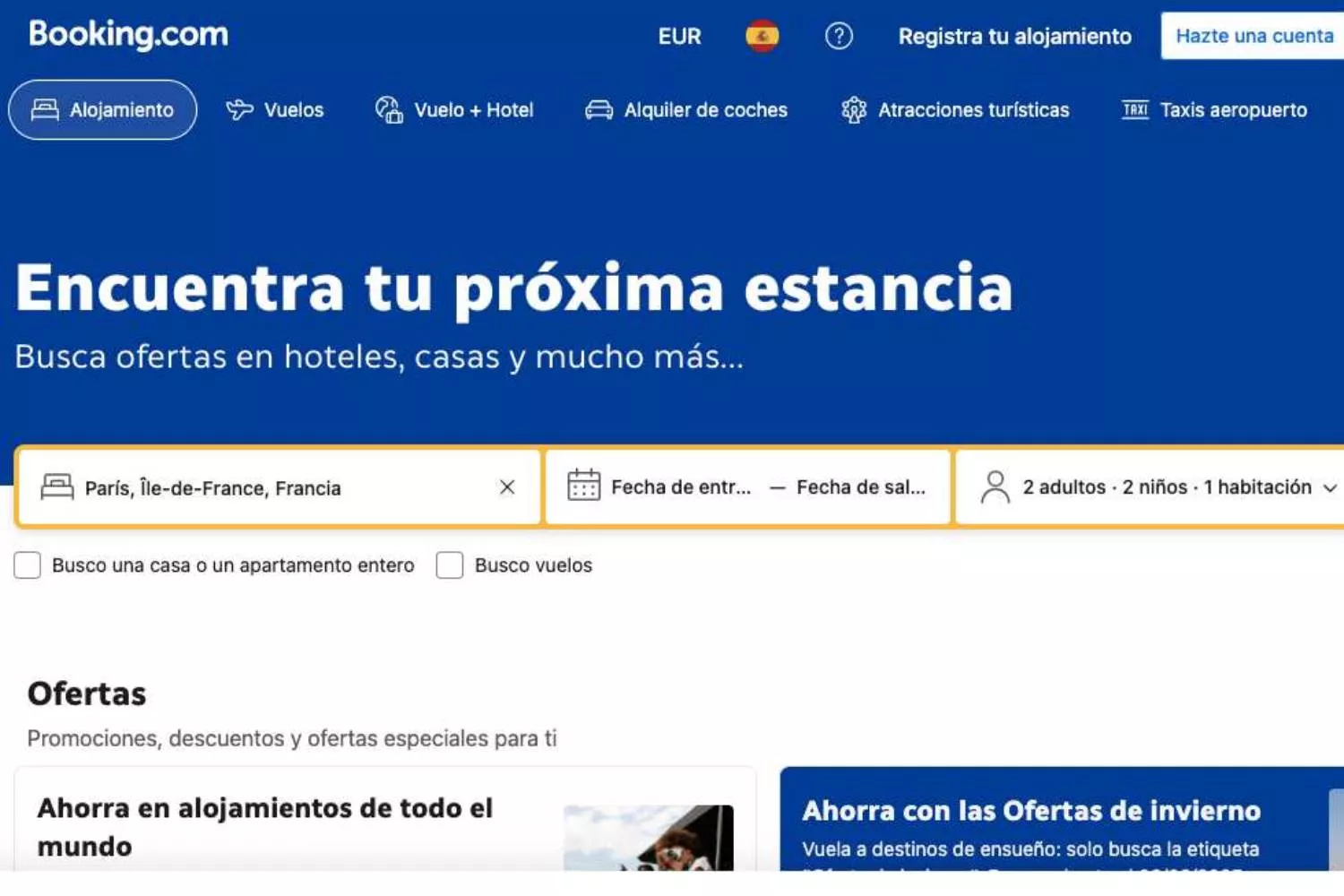 Procurar alojamento em Paris através do Booking / GLOBAL CONSUMER