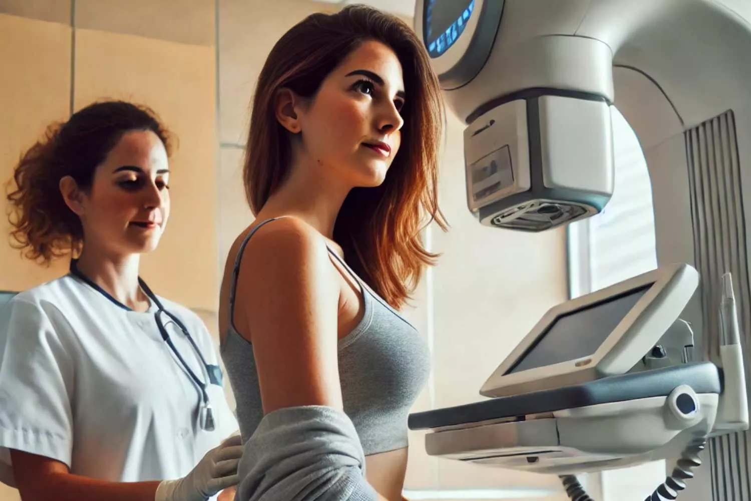 Una mujer se hace una mamografía en un hospital / CONSUMIDOR GLOBAL DALL-E Una mujer se hace una mamografía en un hospital / CONSUMIDOR GLOBAL DALL-E