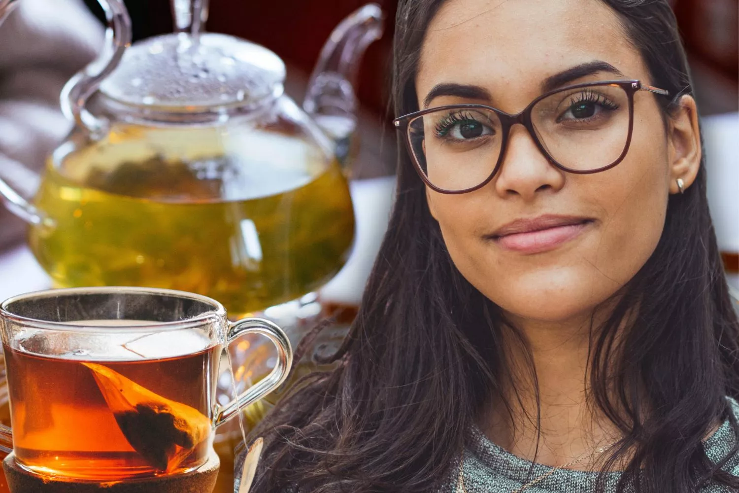 Una chica que ya bebe la infusión que debes tomar para mejorar la memoria/ Montaje CG 