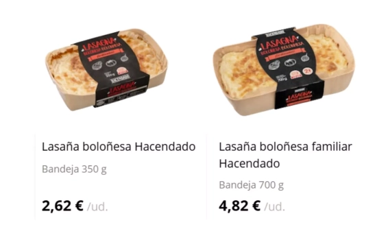 Lasañas de Mercadona con su correspondiente recipiente de madera reutilizable en distintos tamaños/ MERCADONA.ES Lasañas de Mercadona con su correspondiente recipiente de madera reutilizable en distintos tamaños/ MERCADONA.ES