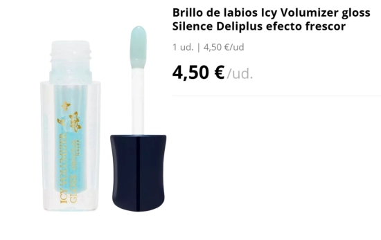 Brillo de labios Icy Volumizer gloss Silence Deliplus efecto frescor/ MERCADONA.ES Brillo de labios Icy Volumizer gloss Silence Deliplus efecto frescor/ MERCADONA.ES