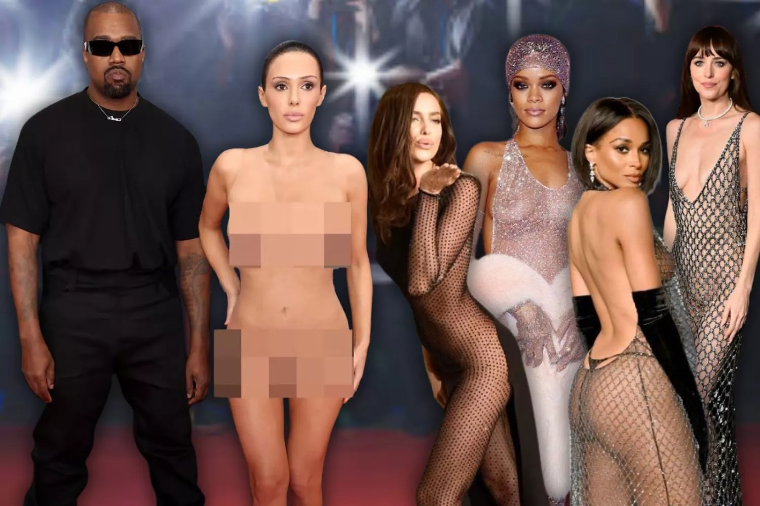 Bianca Censori no fue la primera: la historia del 'naked dress' y evolución en la moda/ Montaje CG