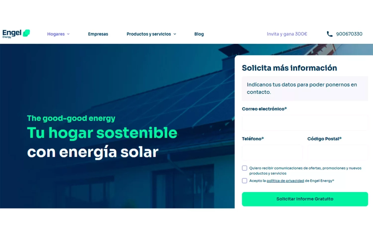 La web de Engel Energy / CG La web de Engel Energy / CG