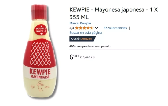 Mayonesa 'Kewpie' Japonesa/ AMAZON.ES Mayonesa 'Kewpie' Japonesa/ AMAZON.ES