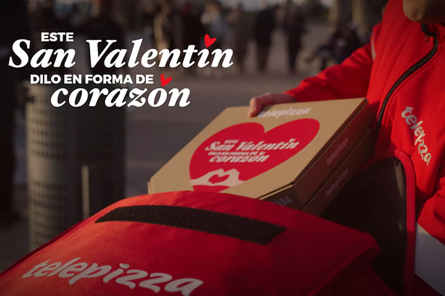 Imagen promocional de la campaña de Telepizza para San Valentín