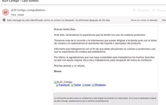 Respuesta de Aldi / CEDIDA Respuesta de Aldi / CEDIDA